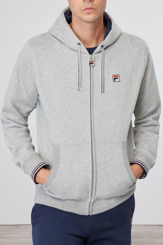 Fila Tenconi Hooded Sweatshirt Grey - Mens - 89025ZICJ